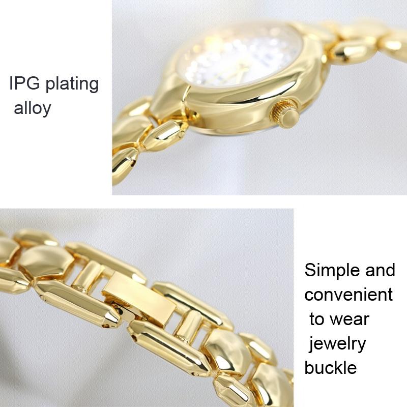 Women Diamond Chain Watch - Elegant Jewelry - Gold