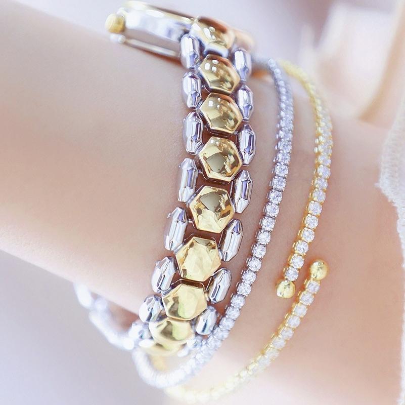 Women Diamond Chain Watch - Elegant Jewelry - Gold