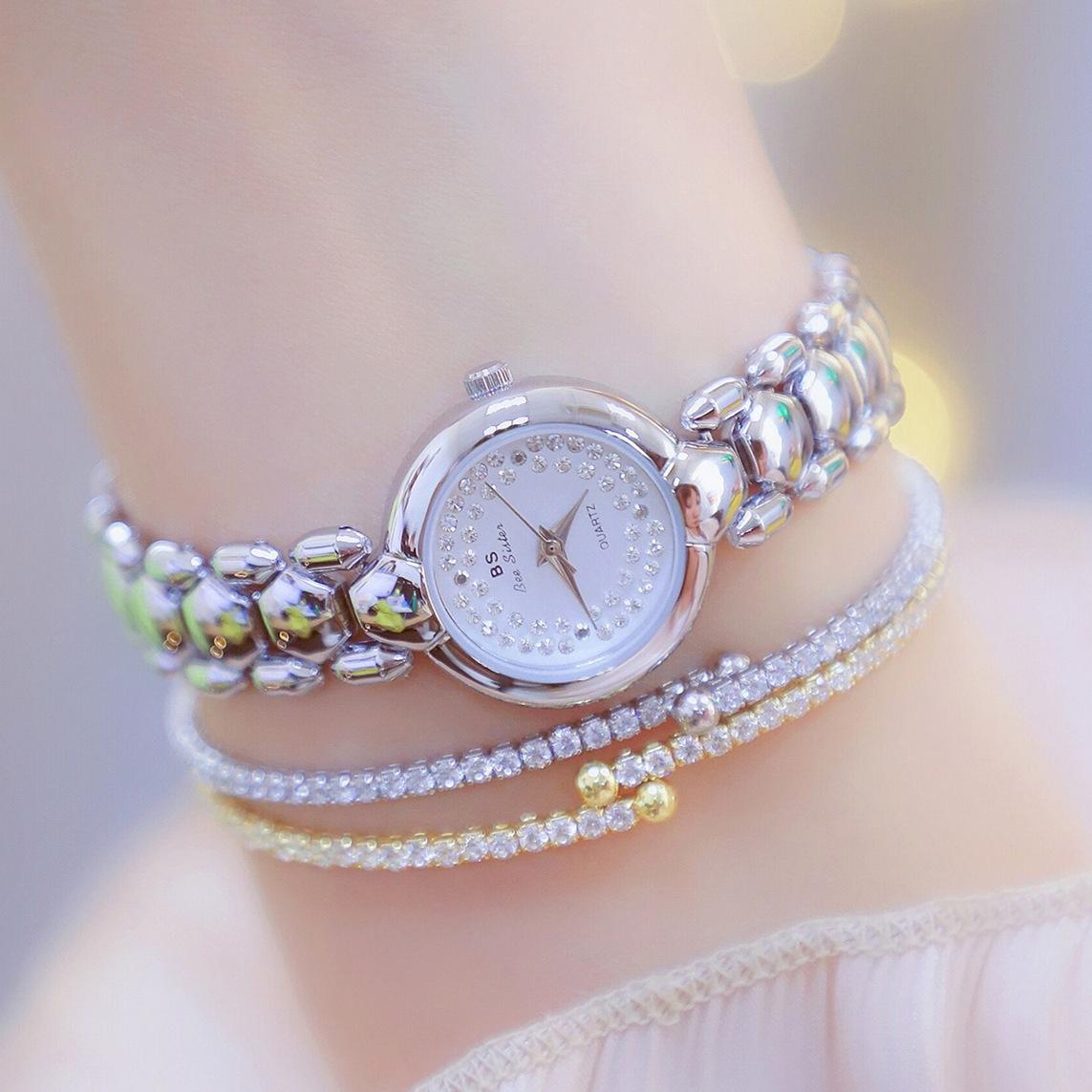 Women Diamond Chain Watch - Elegant Jewelry - Gold