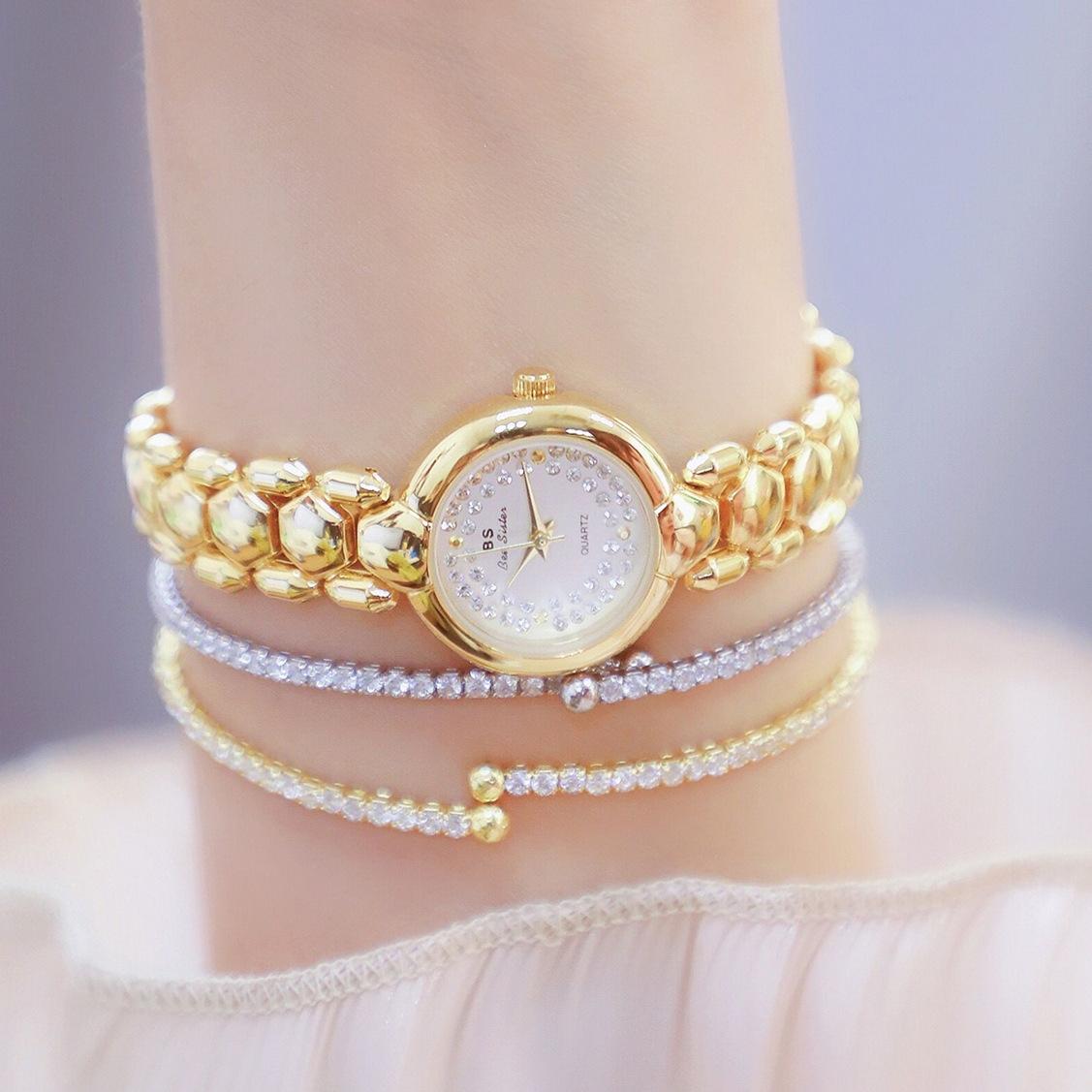 Women Diamond Chain Watch - Elegant Jewelry - Gold