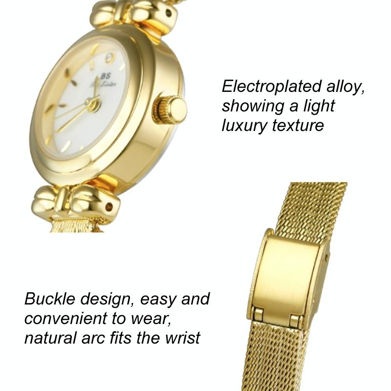Retro Butterfly Mesh Watch for Women - 22mm Stainless Steel Strap - Golden White