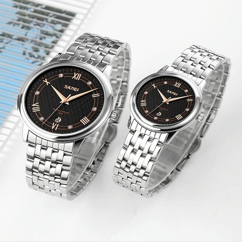 Waterproof Quartz Watch with Stainless Steel Buckle Strap for Women - Gold And Black