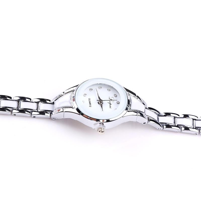 Women Stainless Steel Bracelet Watch with Two-tone Dial - Gold Black