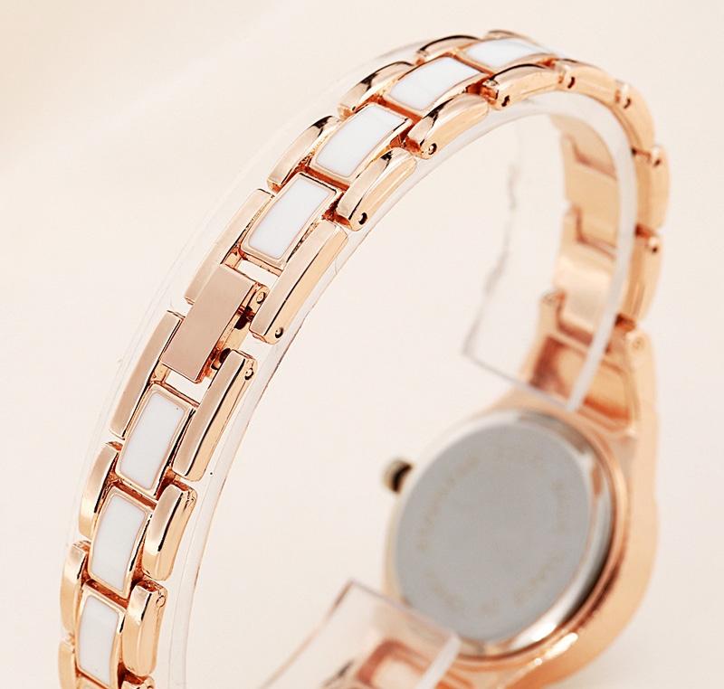 Women Stainless Steel Bracelet Watch with Two-tone Dial - Gold Black