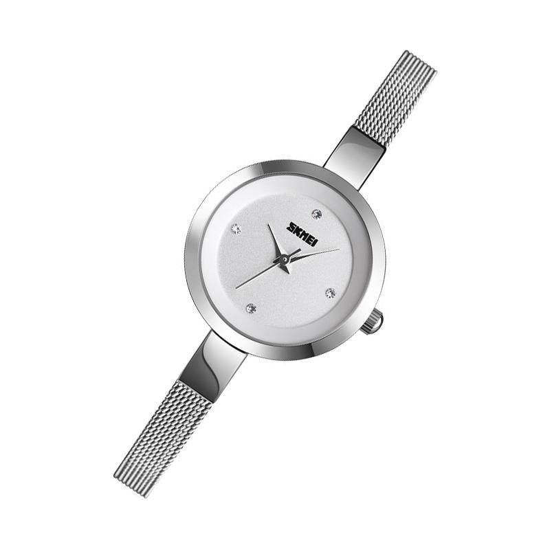 Lightweight Steel Band Women Quartz Watch - Business Casual - Silver