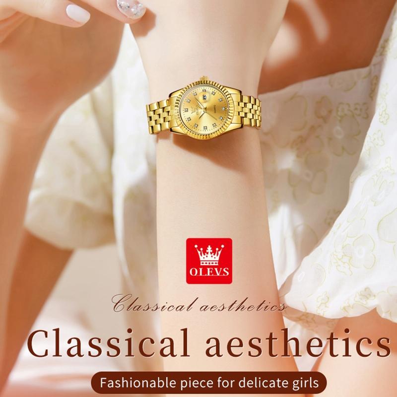 Women Luminous Diamond Quartz Watch - Waterproof - White