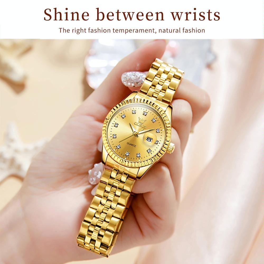 Women Luminous Diamond Quartz Watch - Waterproof - White