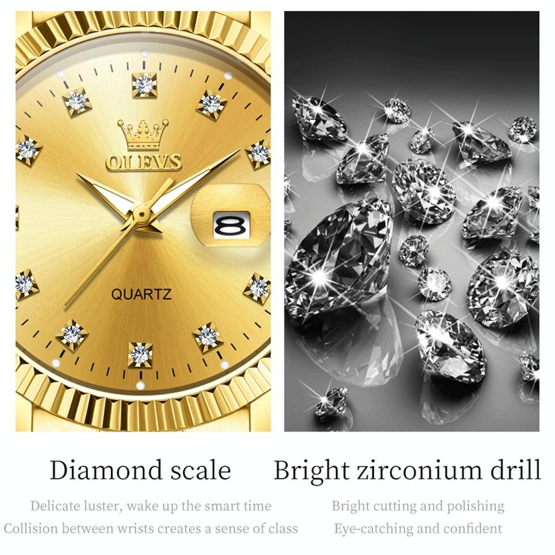 Women Luminous Diamond Quartz Watch - Waterproof - White