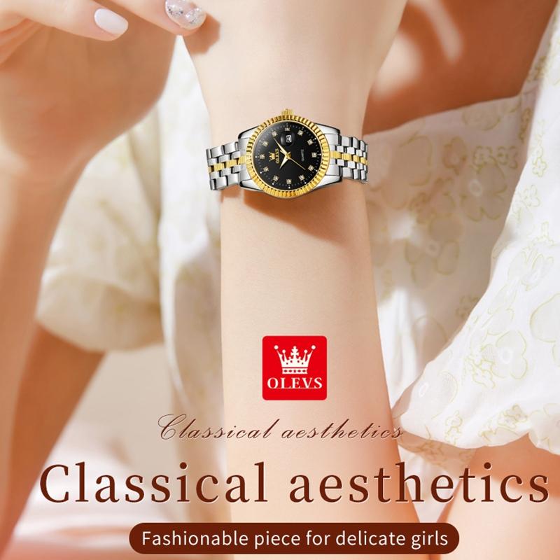 Women Luminous Diamond Quartz Watch - Waterproof - White
