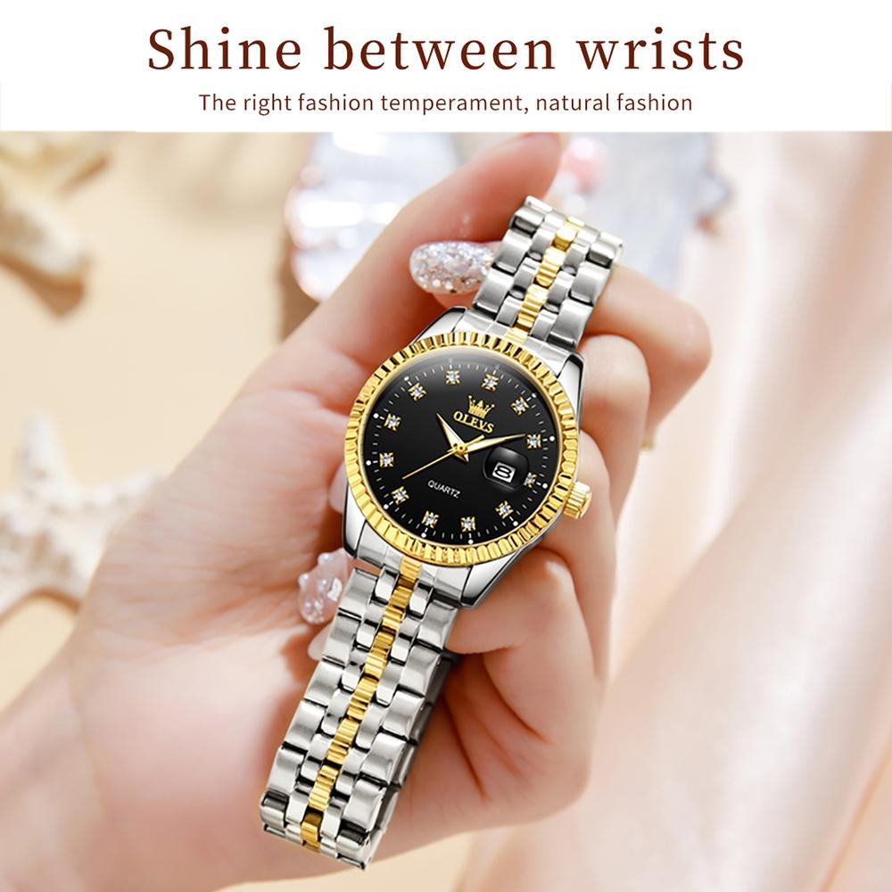 Women Luminous Diamond Quartz Watch - Waterproof - White