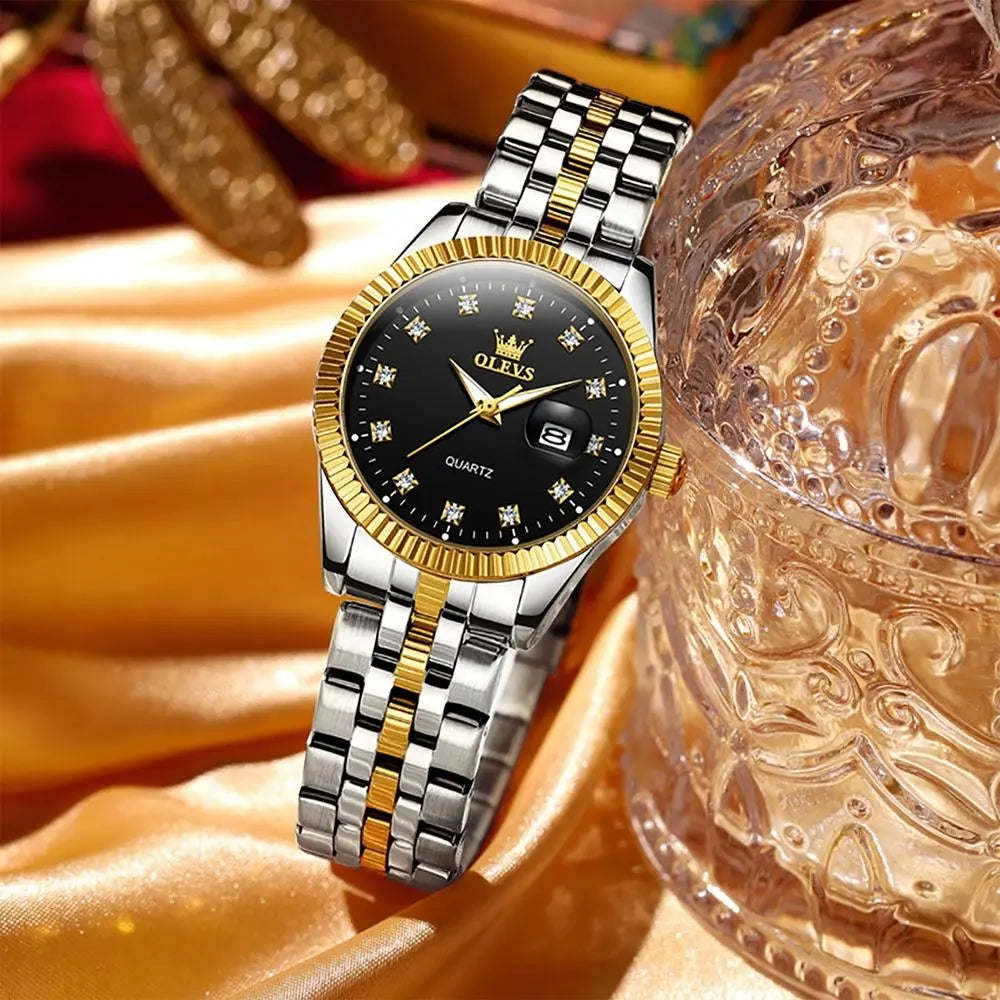 Women Luminous Diamond Quartz Watch - Waterproof - White Femina Worldwide