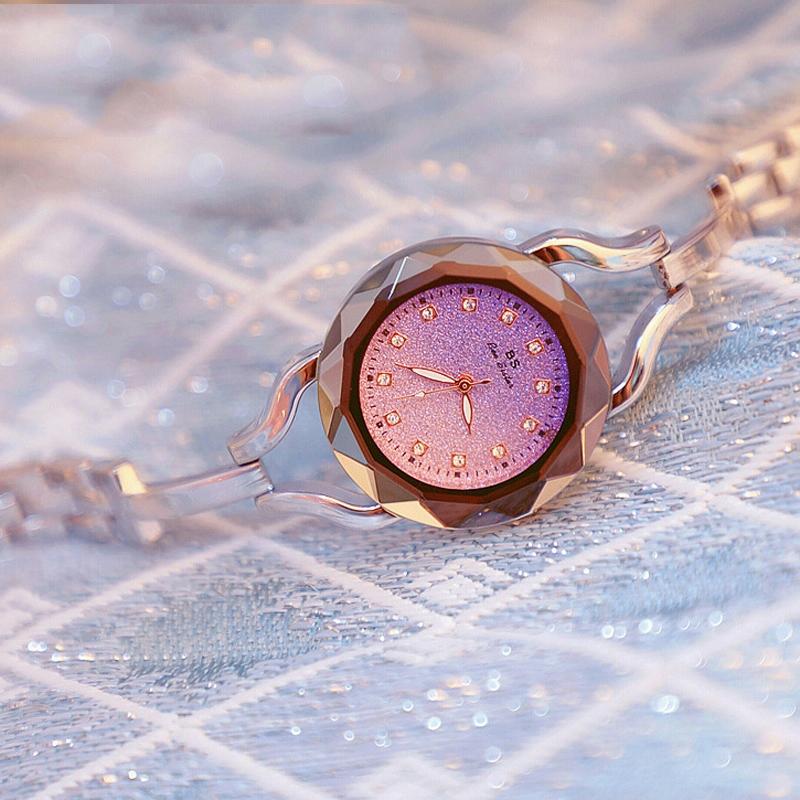 Sparkling Aurora Star Diamond Chain Watch for Women - Rose Gold