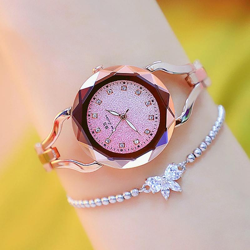 Sparkling Aurora Star Diamond Chain Watch for Women - Rose Gold