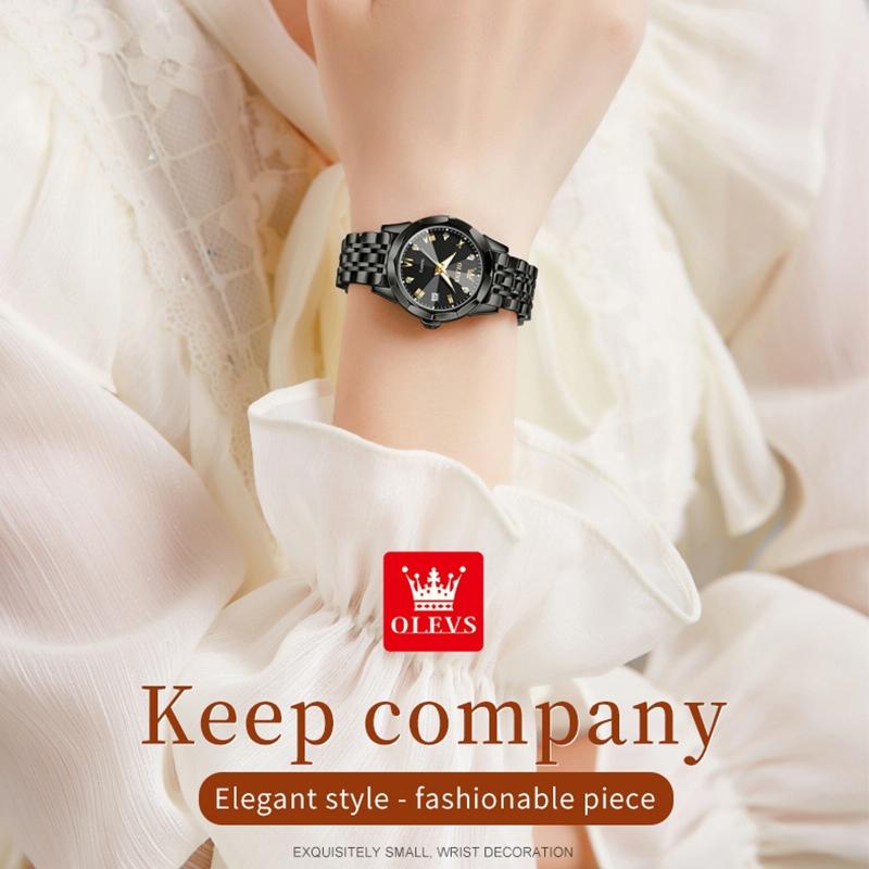 Waterproof Quartz Watch with Butterfly Buckle for Women - White + Silver