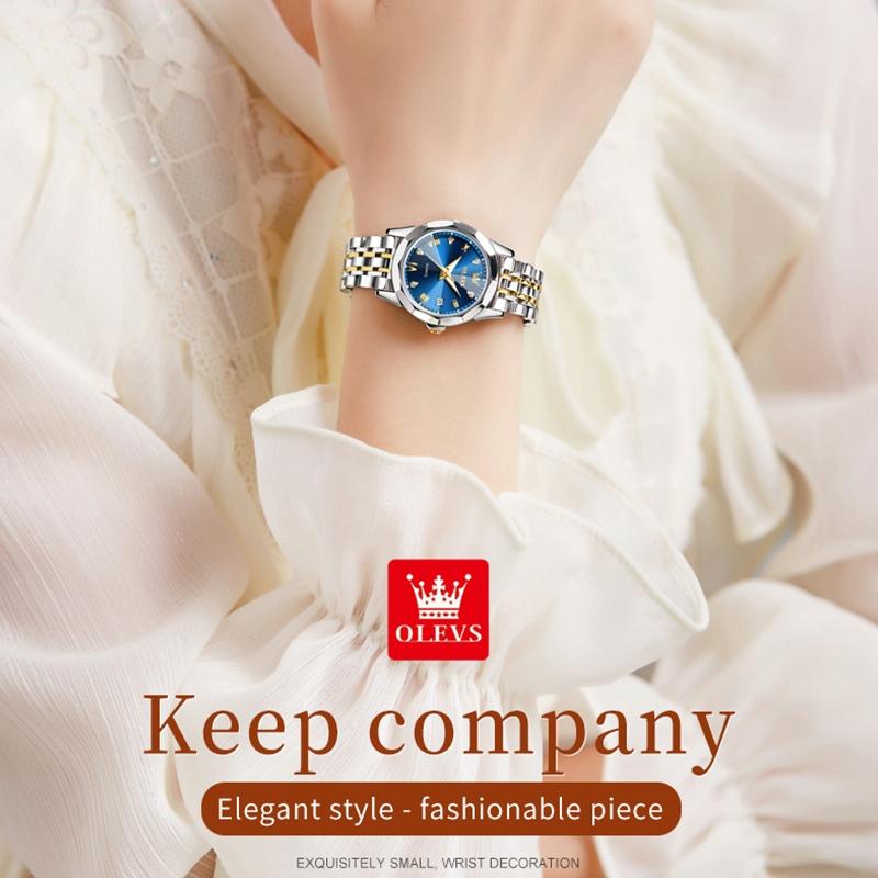 Waterproof Quartz Watch with Butterfly Buckle for Women - White + Silver