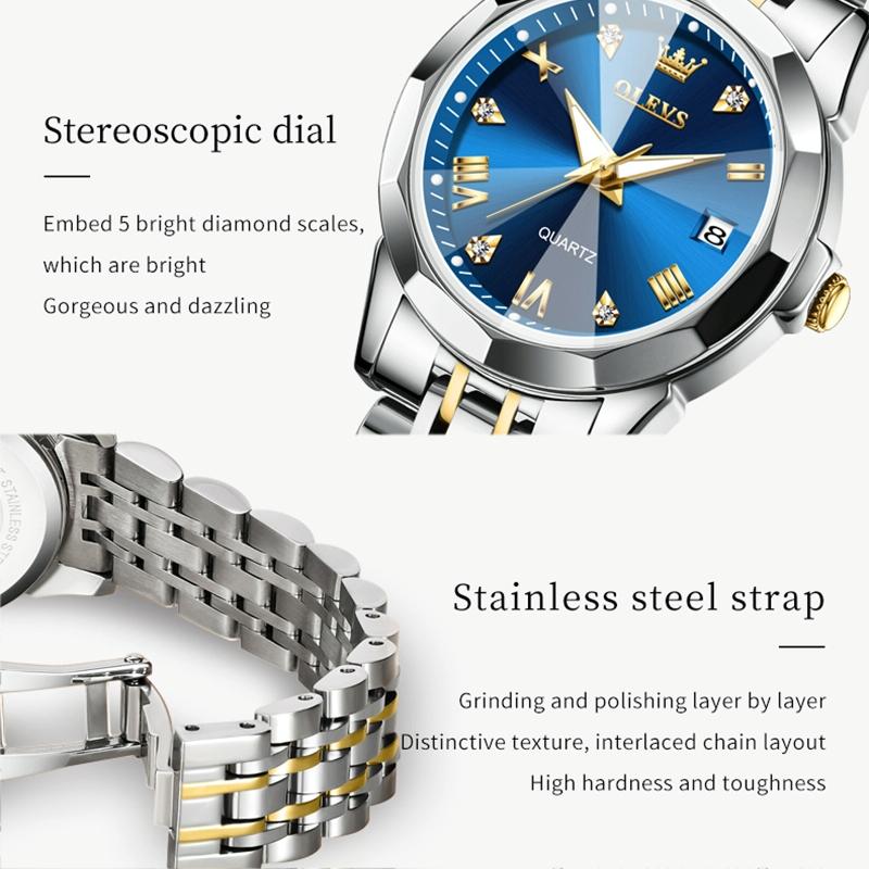 Waterproof Quartz Watch with Butterfly Buckle for Women - White + Silver