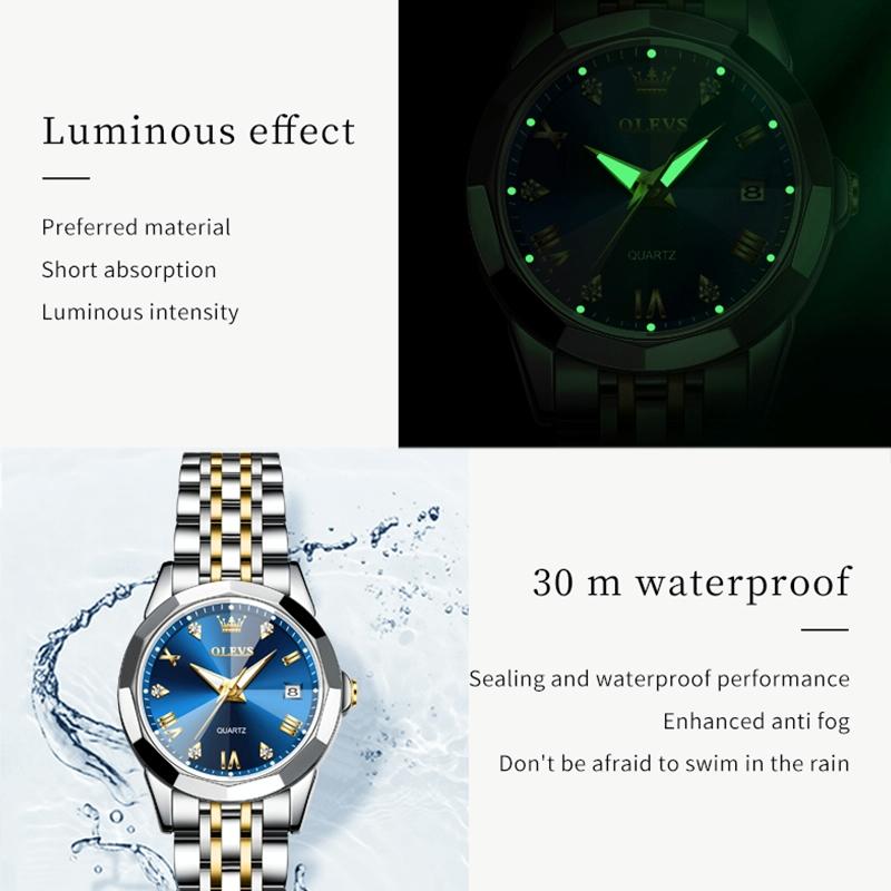 Waterproof Quartz Watch with Butterfly Buckle for Women - White + Silver