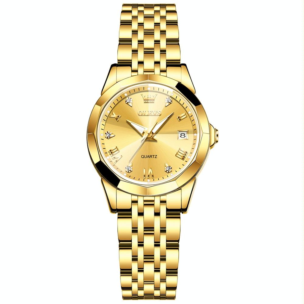 Waterproof Quartz Watch with Butterfly Buckle for Women - White + Silver