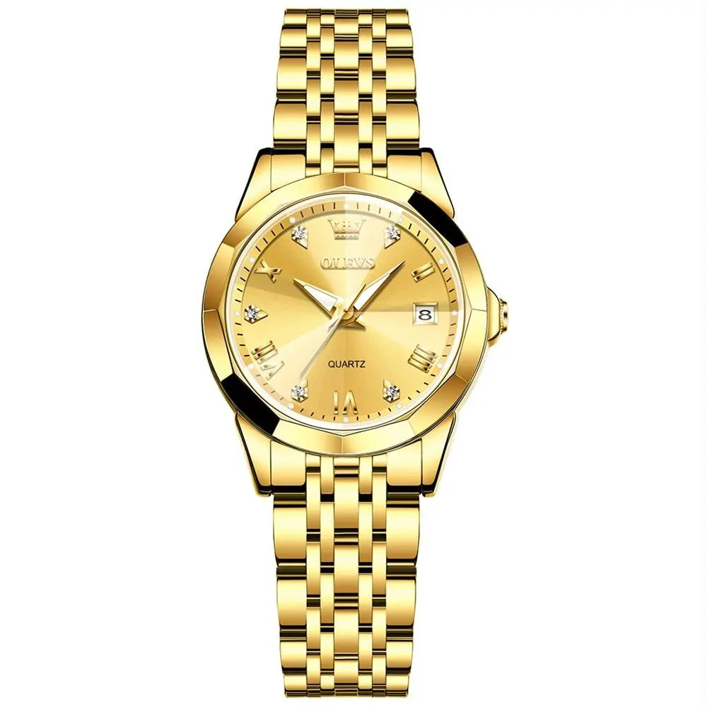 Waterproof Quartz Watch with Butterfly Buckle for Women - White + Silver Femina Worldwide