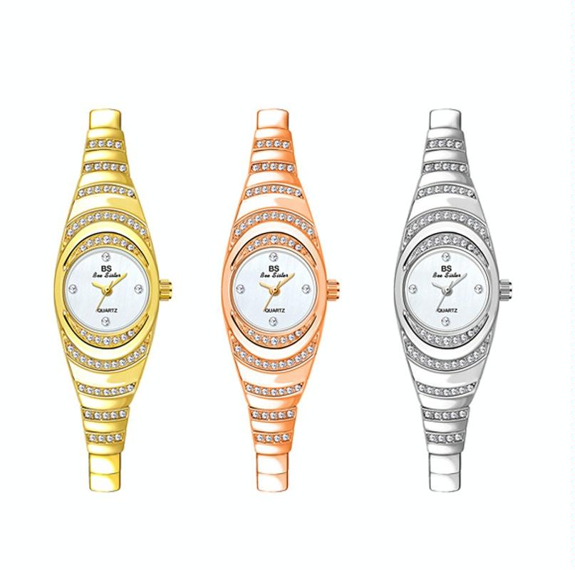 Oval Chain Watch with Diamonds for Women - Rose Gold