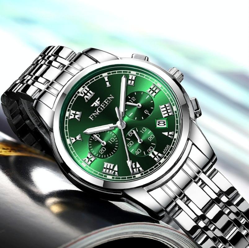 Stylish Women Quartz Watch with Luminous Display and Date - Gold Golden Surface