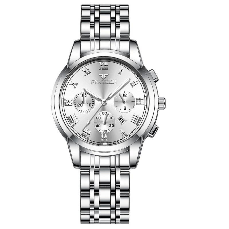 Stylish Women Quartz Watch with Luminous Display and Date - Gold Golden Surface