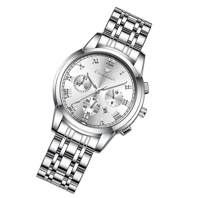 Stylish Women Quartz Watch with Luminous Display and Date - Gold Golden Surface
