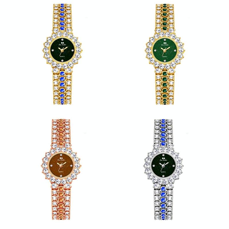 Sparkling Diamond Chain Watch for Women - Full of Elegance - Rose Coffee