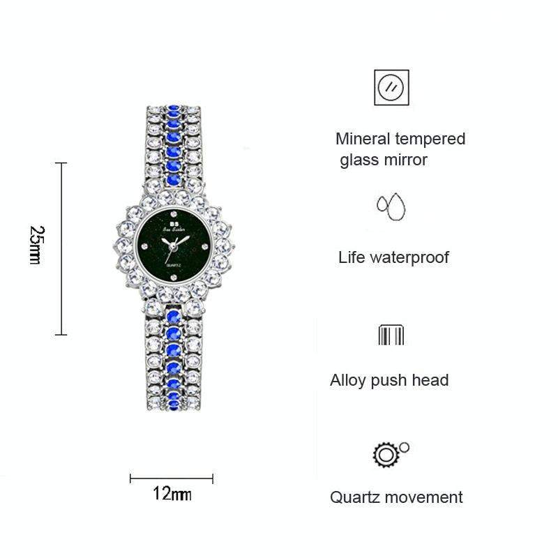 Sparkling Diamond Chain Watch for Women - Full of Elegance - Rose Coffee
