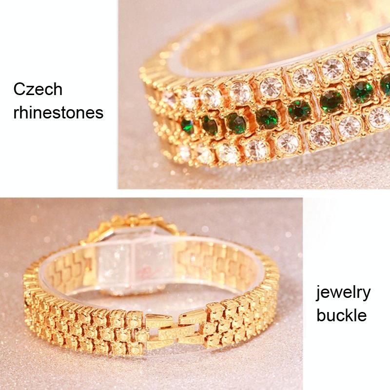 Sparkling Diamond Chain Watch for Women - Full of Elegance - Rose Coffee