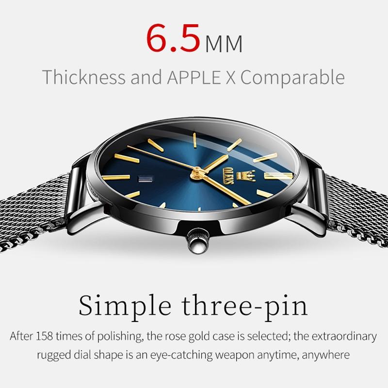Waterproof Women Quartz Watch with Steel Strap - White + Rose Gold