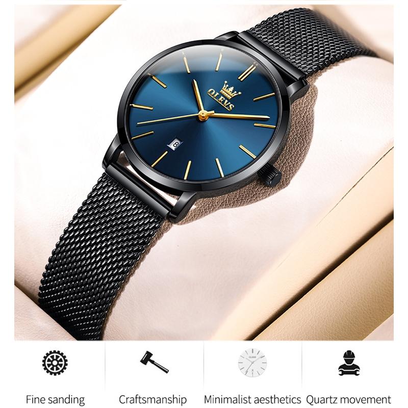 Waterproof Women Quartz Watch with Steel Strap - White + Rose Gold