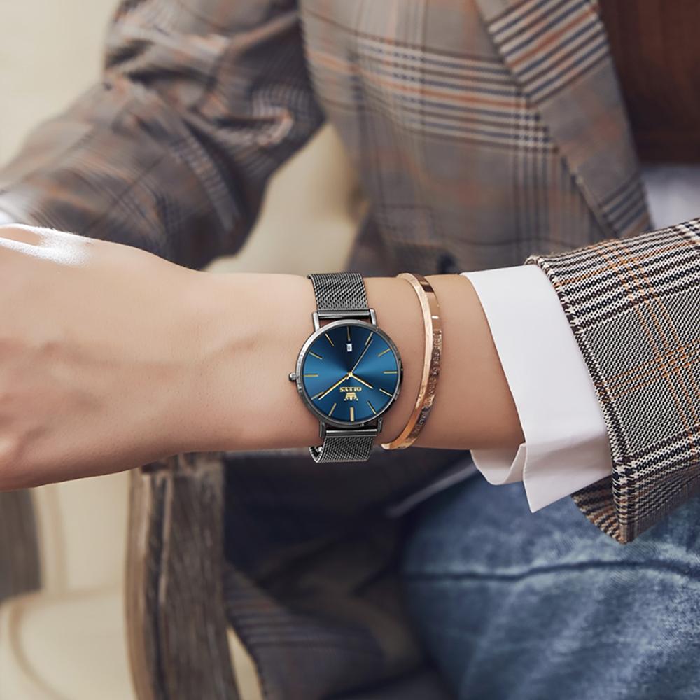 Waterproof Women Quartz Watch with Steel Strap - White + Rose Gold