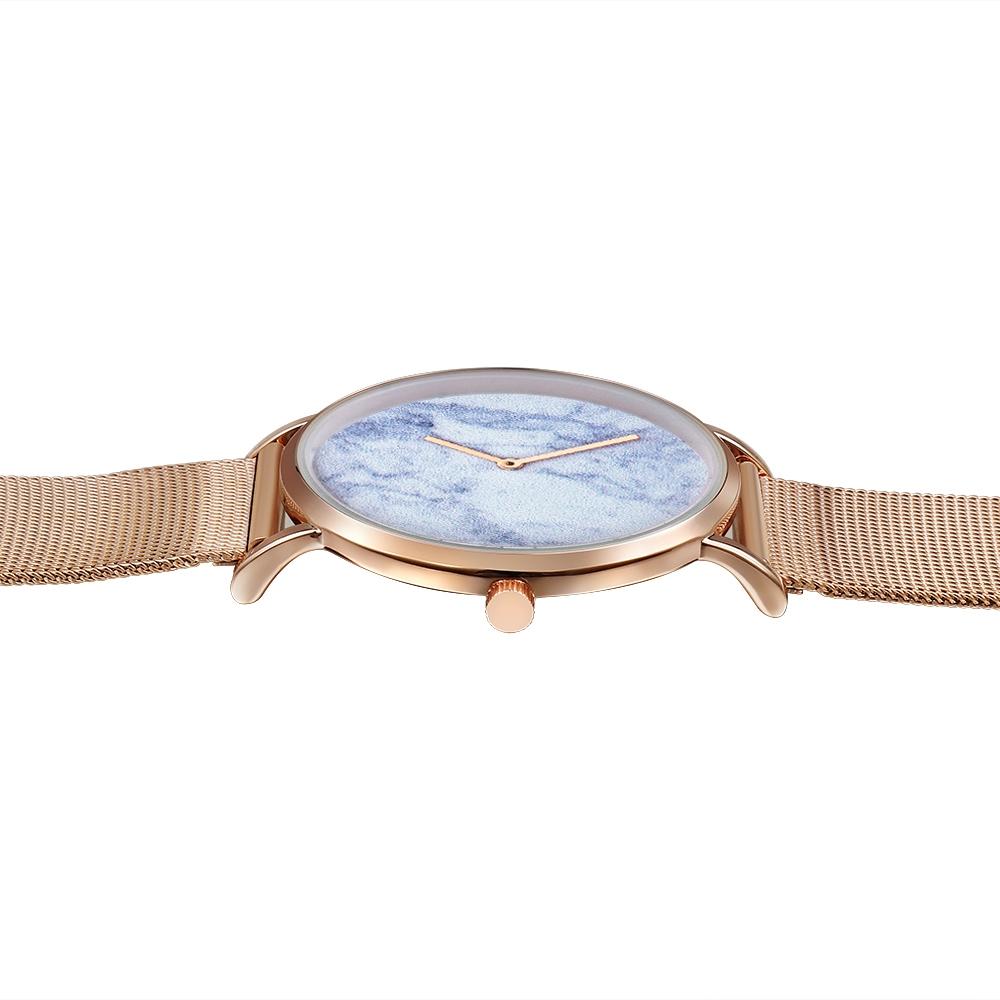 Stylish Women Quartz Watch with Gold Alloy Case and Stainless Steel Band - Round Dial - Wa0727D
