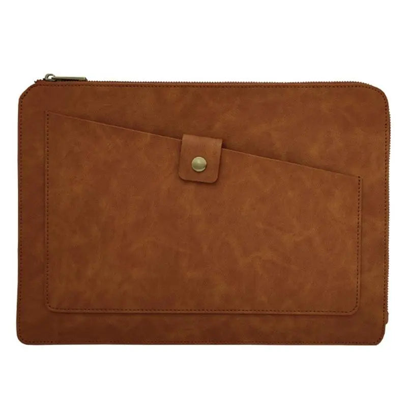 Premium Leather Business Laptop / Tablet Zipper Bag - Universal Fit - Green Femina Worldwide