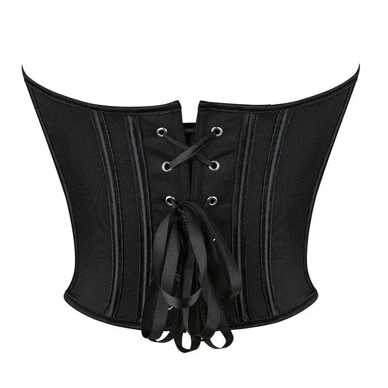 Translucent Gothic Bustier Crop Top Plus Size S-6Xl Burlesque Vintage Lingerie - Xxl
