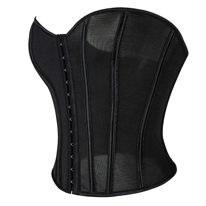 Translucent Gothic Bustier Crop Top Plus Size S-6Xl Burlesque Vintage Lingerie - Xxl