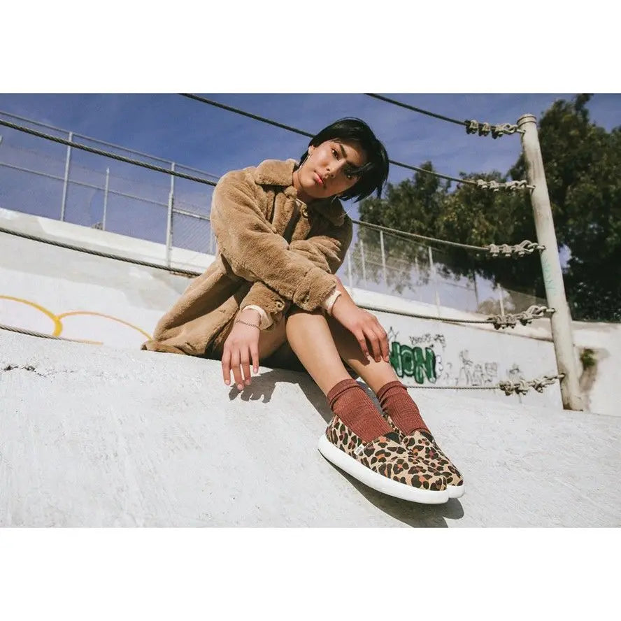 TOMS Womens Canvas Slip On Shoes Sneakers Flats Platform Espadrilles - Leopard Print - US 9 Femina Worldwide