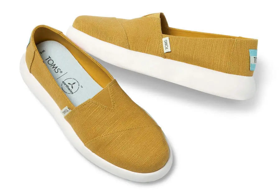 TOMS Womens Canvas Slip On Shoes Sneakers Flats Alpargata Espadrilles - Mustard - US 9 Femina Worldwide