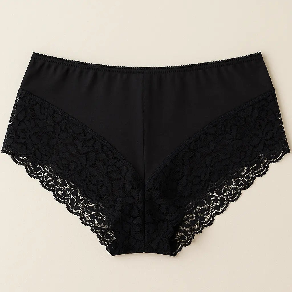3x Womens Lace Boyshort Boyleg Full Briefs Underwear Undies in Black - 16 Femina Worldwide