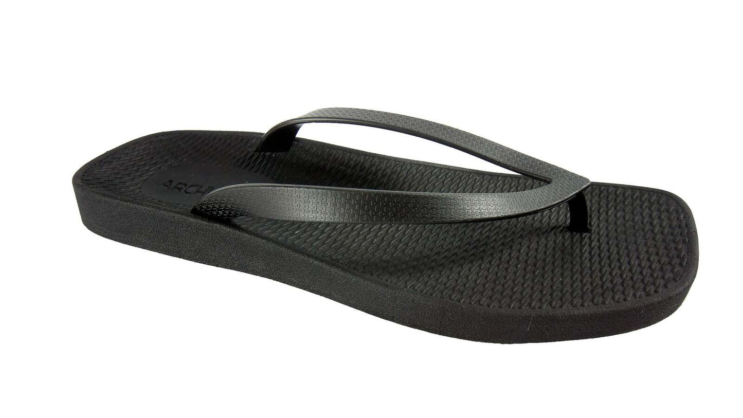 ARCHLINE Breeze Arch Support Orthotic Thongs Flip Flops Arch Support - Black - 40 EUR (Womens 9US/Mens 7US)