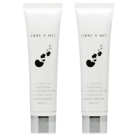 2x Terre A Mer Pure Hydration Amino Acid/Argan Conditioner - 60ml Travel Size