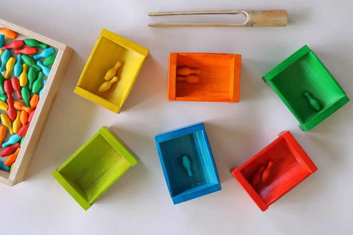 Coloured Bamboo Sorting Containers Femina Worldwide