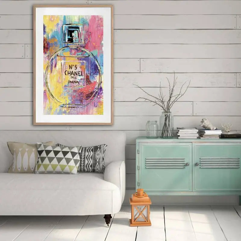 Luxury Perfume Artwork Framed W Glass Front 80x120cm Femina Worldwide
