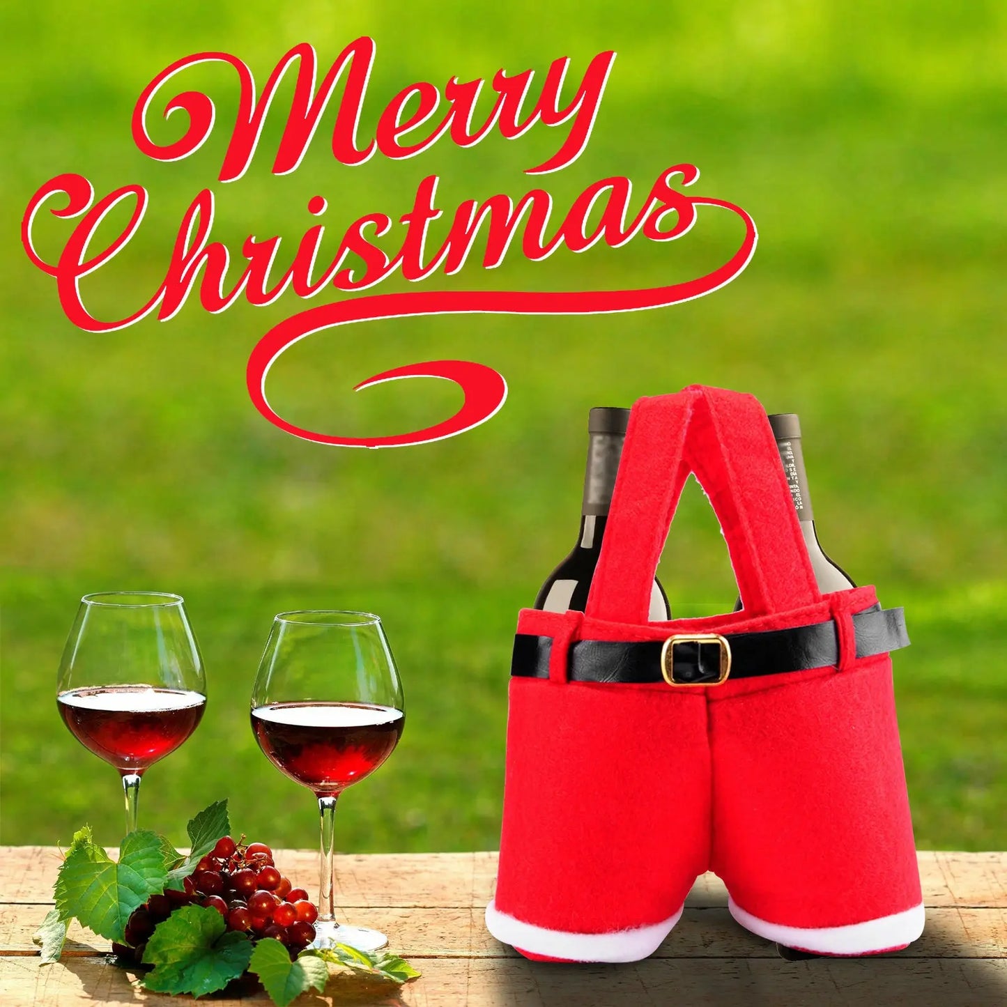 6pcs Small one Christmas Decoration Supplies, Christmas Pants, Gift Bags, Small Pants Candy Bags, Tote Bags, Wine Bottle Sets, Coke Bags Femina Worldwide