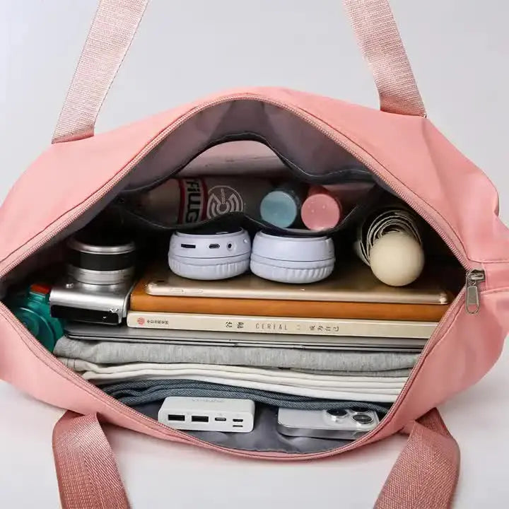 Light Purple Large Capacity Travel Bag with Expandable Design, Waterproof & Wet-Dry Separation, 360° Spinner Wheels - Ideal for Students, Business, and Maternity Femina Worldwide