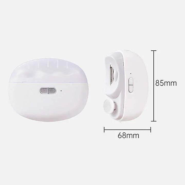 White Automatic Electric Nail Clipper & Grinder – Multi-Functional Safe Nail Trimmer for Adults & Kids Femina Worldwide