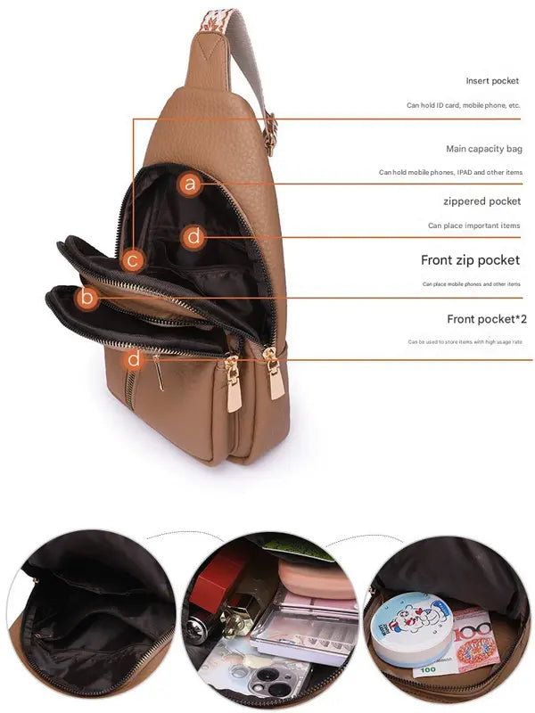 Black Stylish PU Leather Crossbody Sling Bag - Compact and Multi-Functional Femina Worldwide