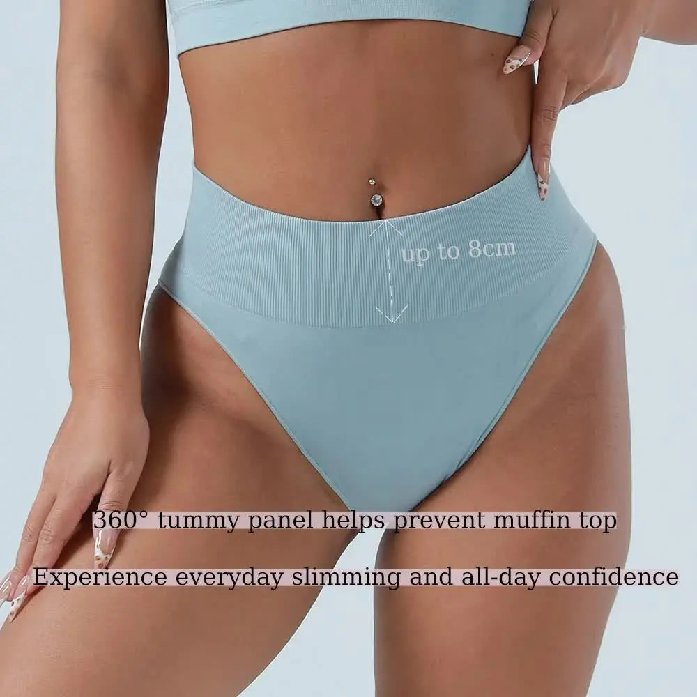 M Black Seamless High-Waist Ribbed Bra & Panty Set - Wireless Stretchy Underwear Femina Worldwide