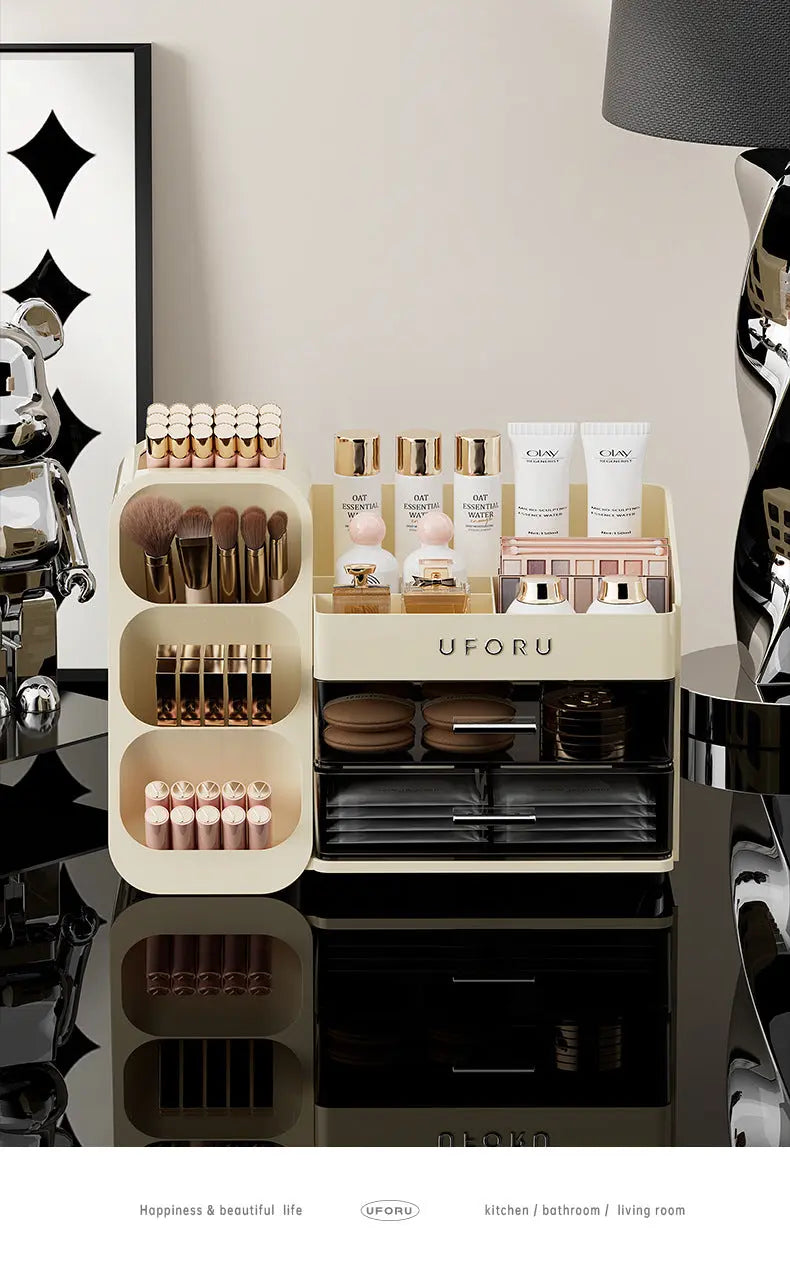Spacious Cosmetic Organizer - Multi-Functional Vanity Storage for Lipsticks & Skincare (35x19x25cm) Femina Worldwide